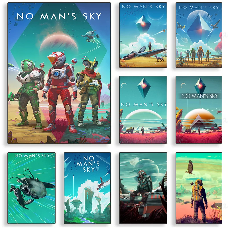 Hot Space Adventure Survival Game No Man S Sky Posters and Prints Canvas Printing Wall Art Picture for Gaming Room Home Decor