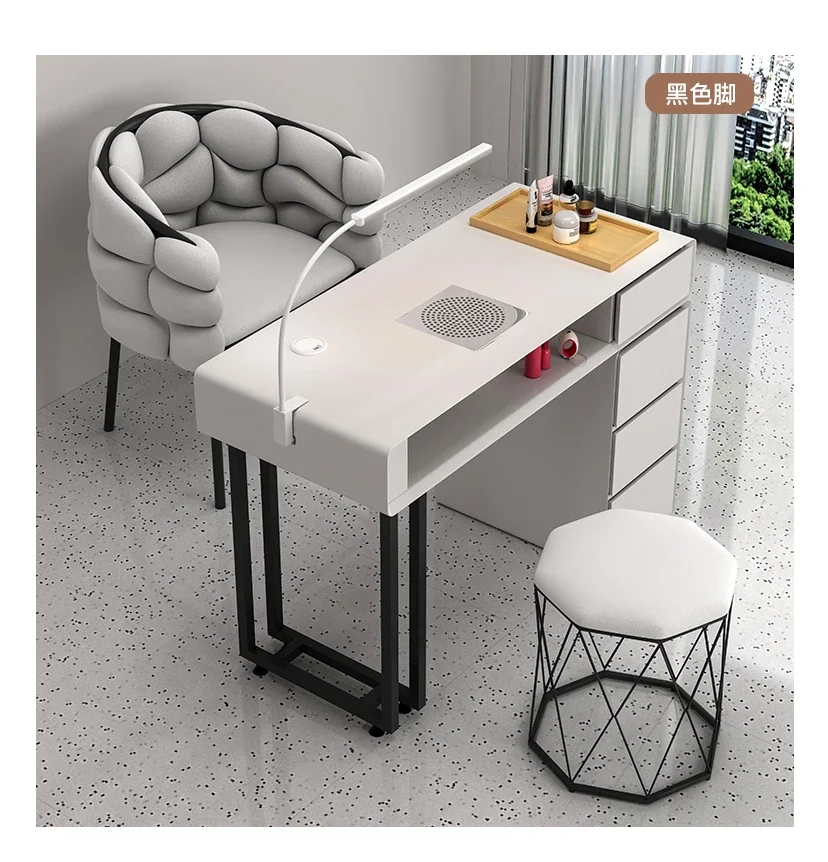 Designer Professional Nail Table Manicure Drawer Modern with Vacuum Cleaner Mesa De Manicure Women Beauty Salon Furniture HY