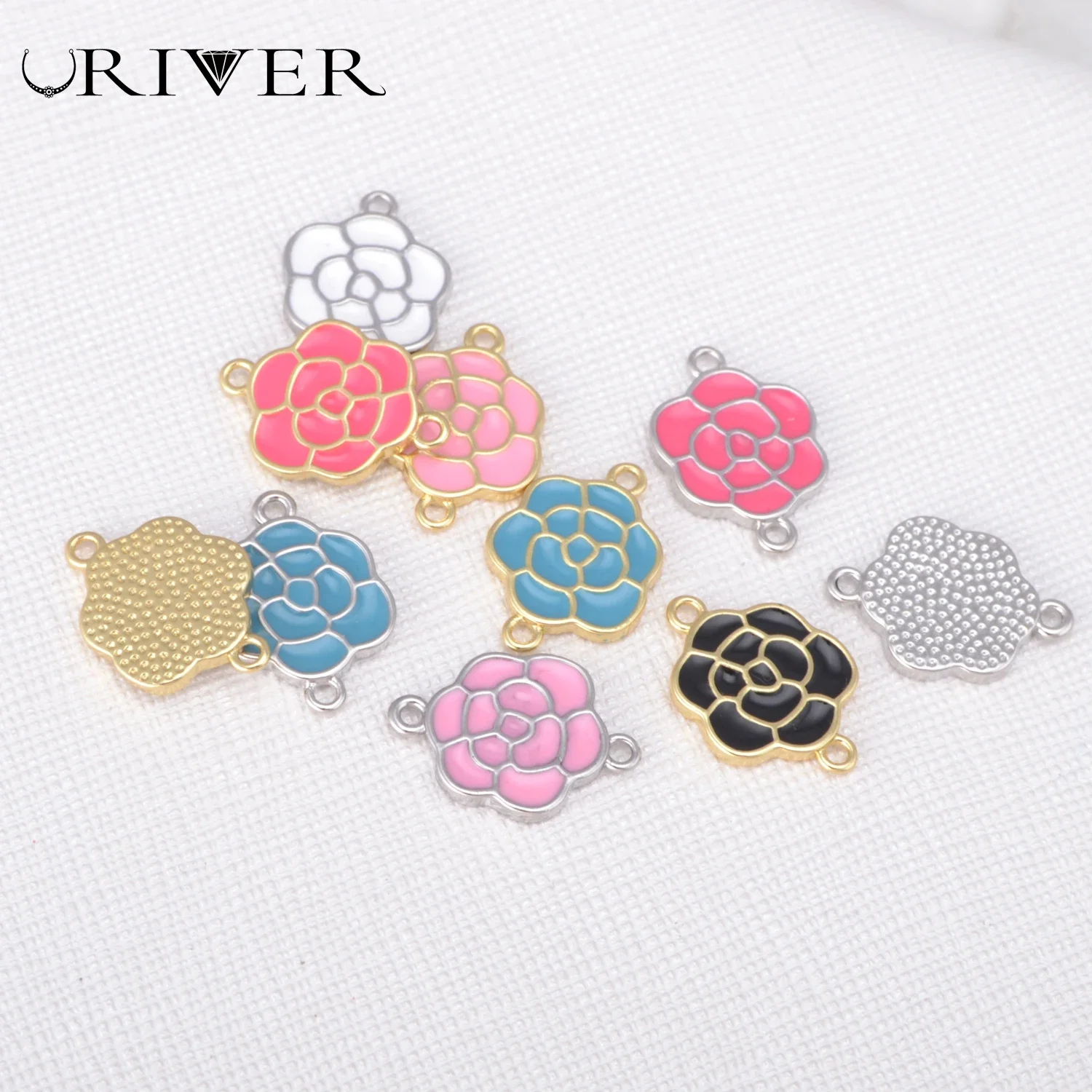 

Fine Enamel Flower Connectors for Jewelry Making DIY Jewelry Connection Accessories Beautiful Necklace Bracelet Part Wholesale