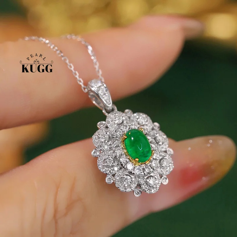 

Ожерелье KUGG из белого золота 100% пробы, 18K, роскошное романтическое стильное натуральное бриллиантовое искусственное украшение для женщин