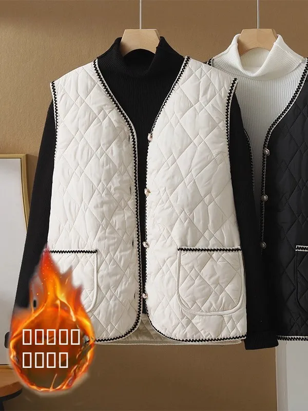 

Женский легкий теплый пуховый жилет больших размеров, свободная верхняя одежда с подплечниками, зимняя одежда в стиле Small Fragrance