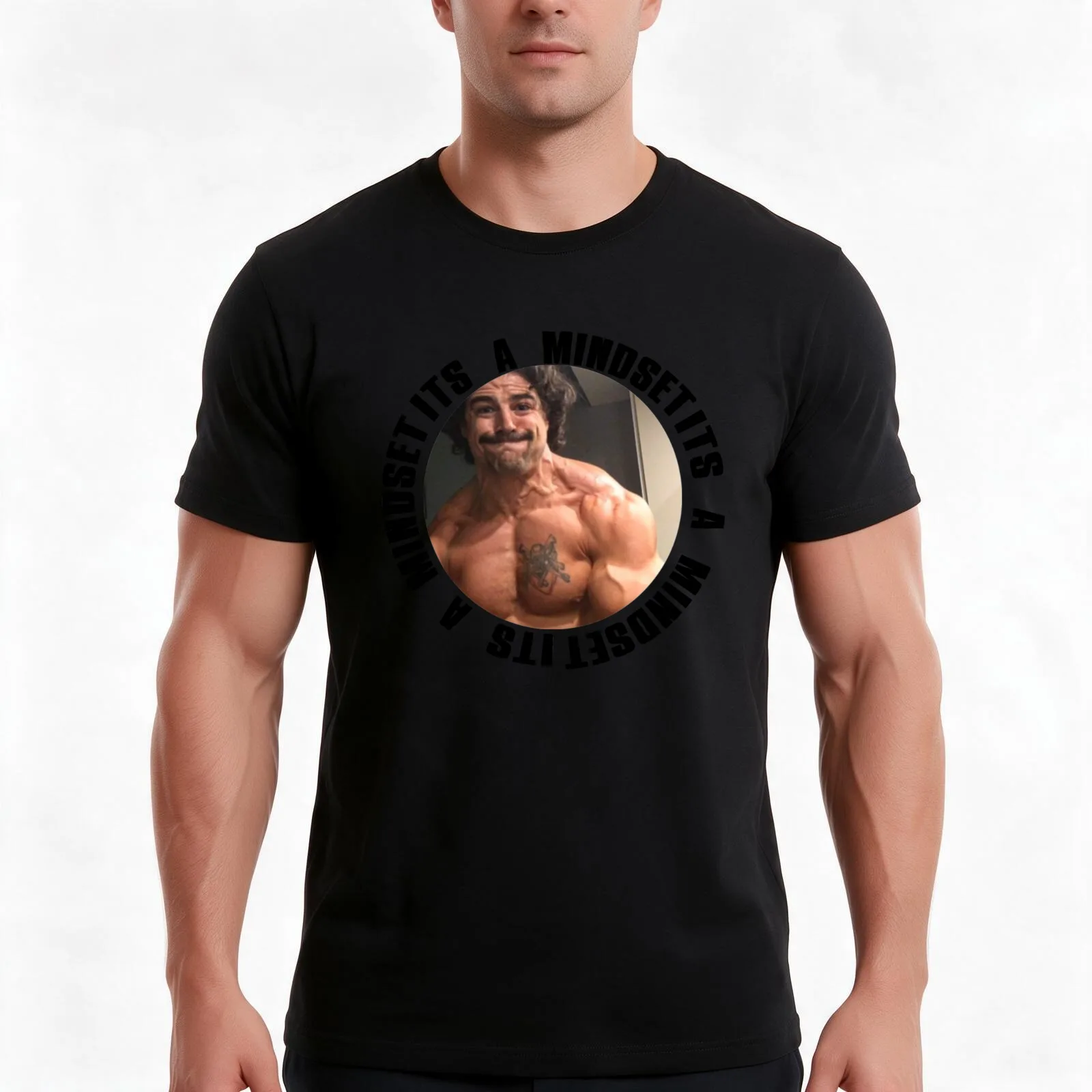 Its a mindset! Eric Bugenhagen T-Shirt, Summer Casual Cotton Tee, Oversized Streetwear Tops, Vintage Graphic Print, 100% Cotton