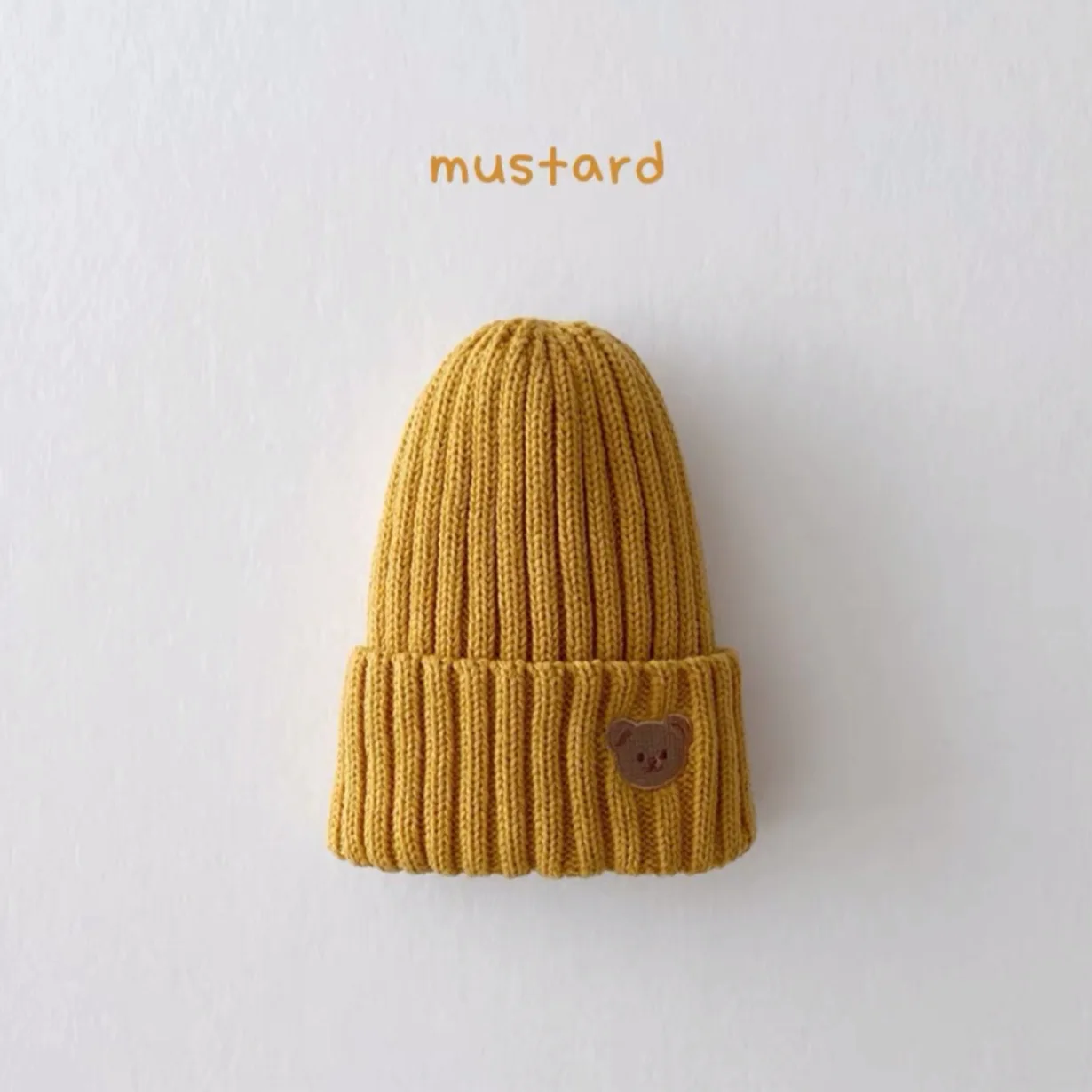 Embroidery Kids Girls Boys Beanies Caps Warm Soft Casual Autumn Winter Solid Color Baby Knitted Hats Cute Bear Hats for Children