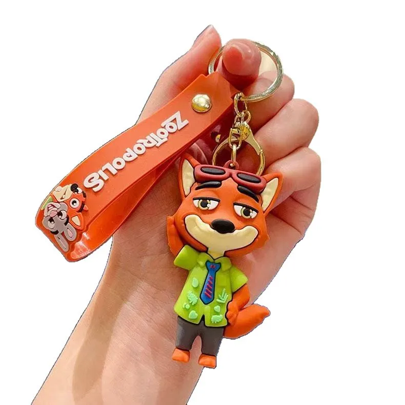 Creative Cartoon Zootopia Keychain Pendant Fox Nick Bag Charm Arcade Gift Small Pendant