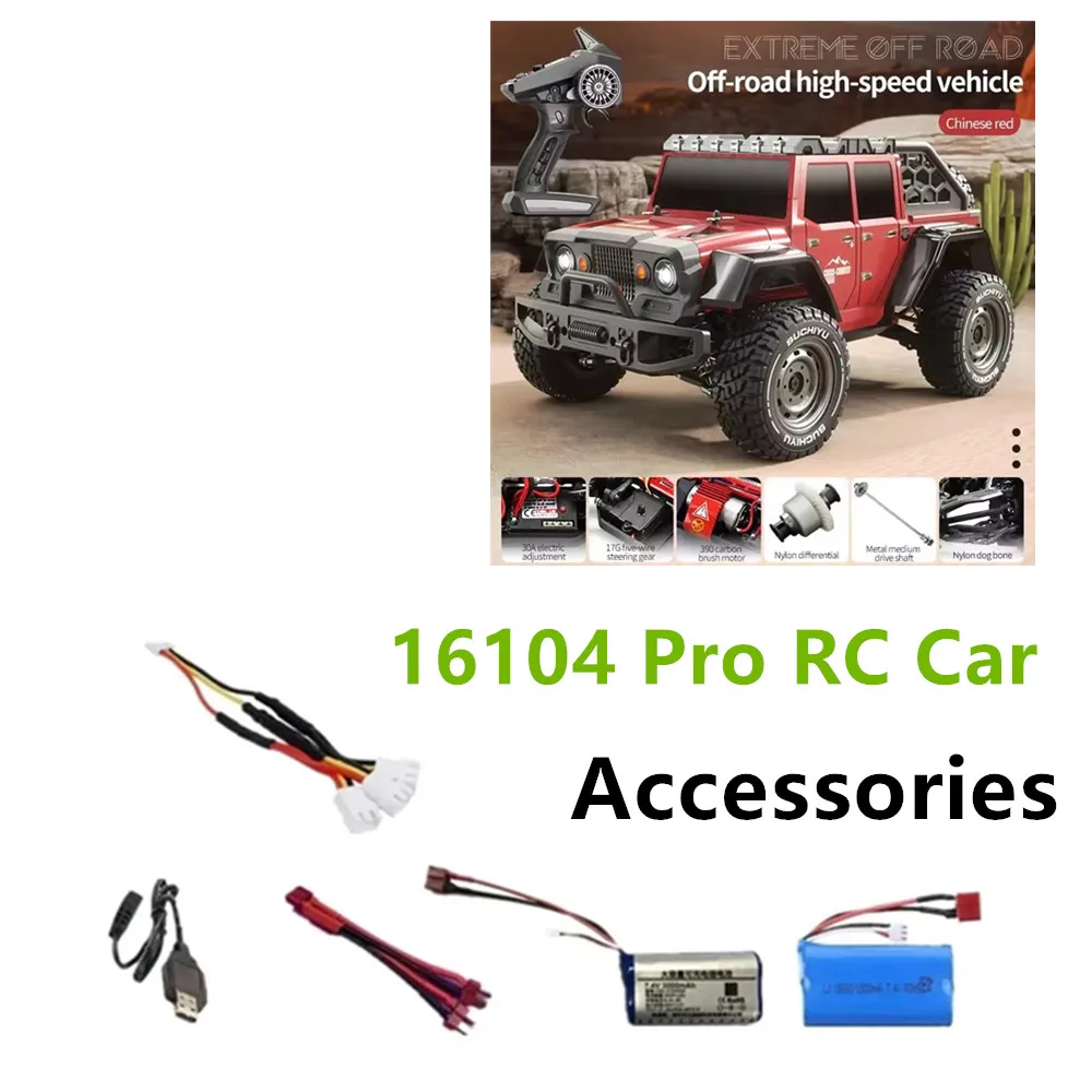 Upgrade 7.4V 3000mAh Battery / Charging Cable For : 16104 Pro RC Car Battery SCY 16104 Parts Battery T-plug