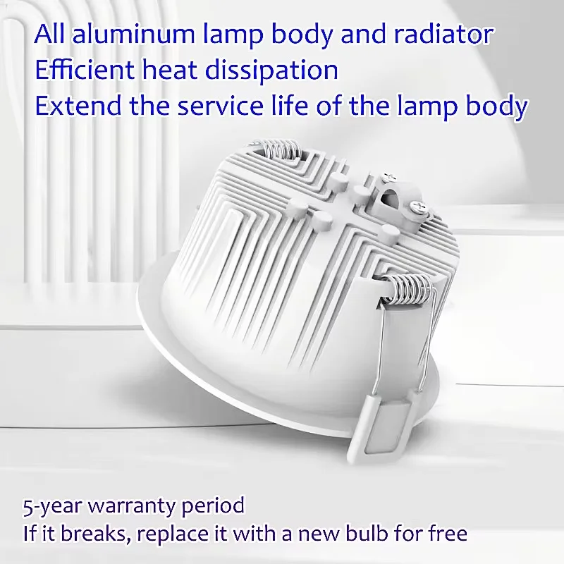 Tricolor Changeable Low Blue Light LED Embedded COB Spotlight Frosted Downlight 5W7W9W12W15W20W30W Ceiling Lamp AC85-265V Indoor