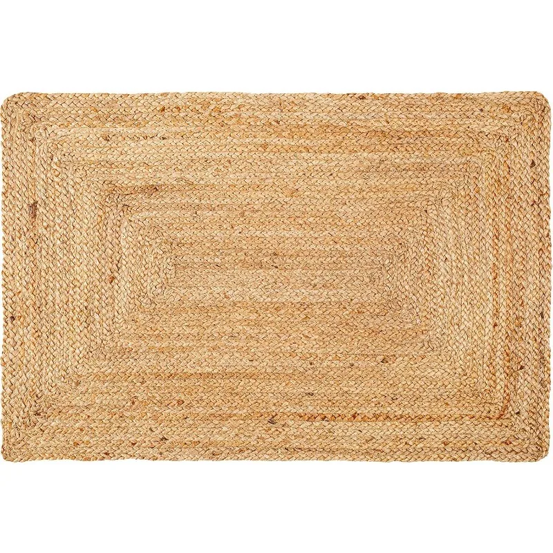 

Square Rug Natural Jute Area Rug Hand Woven Handmade New Design Rug