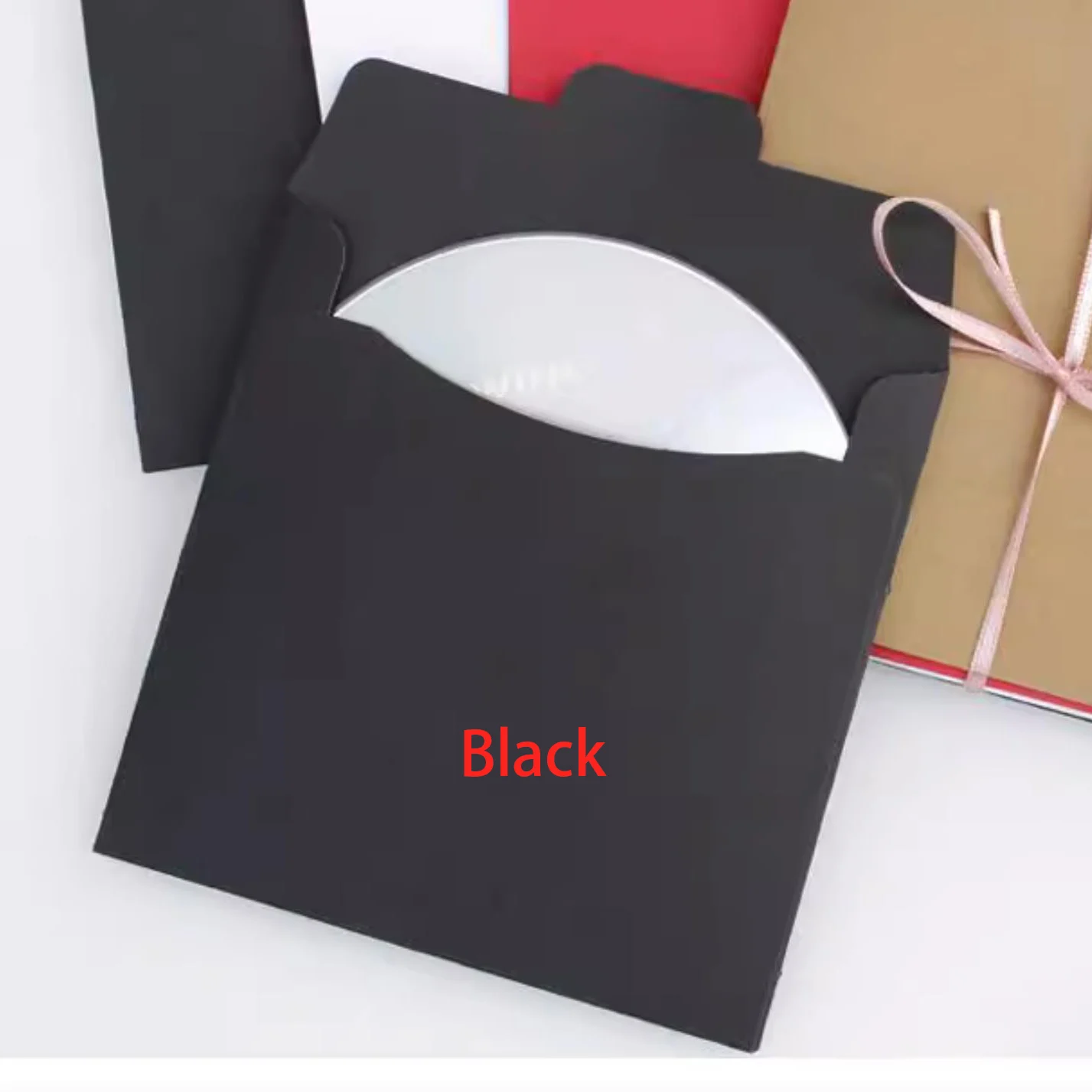 Square 12.5cm High Quality Disc Sleeve 250gsm Kraft DVD Paper Bag Cover Packaging Envelopes Pack Boxes Wedding Party Favor