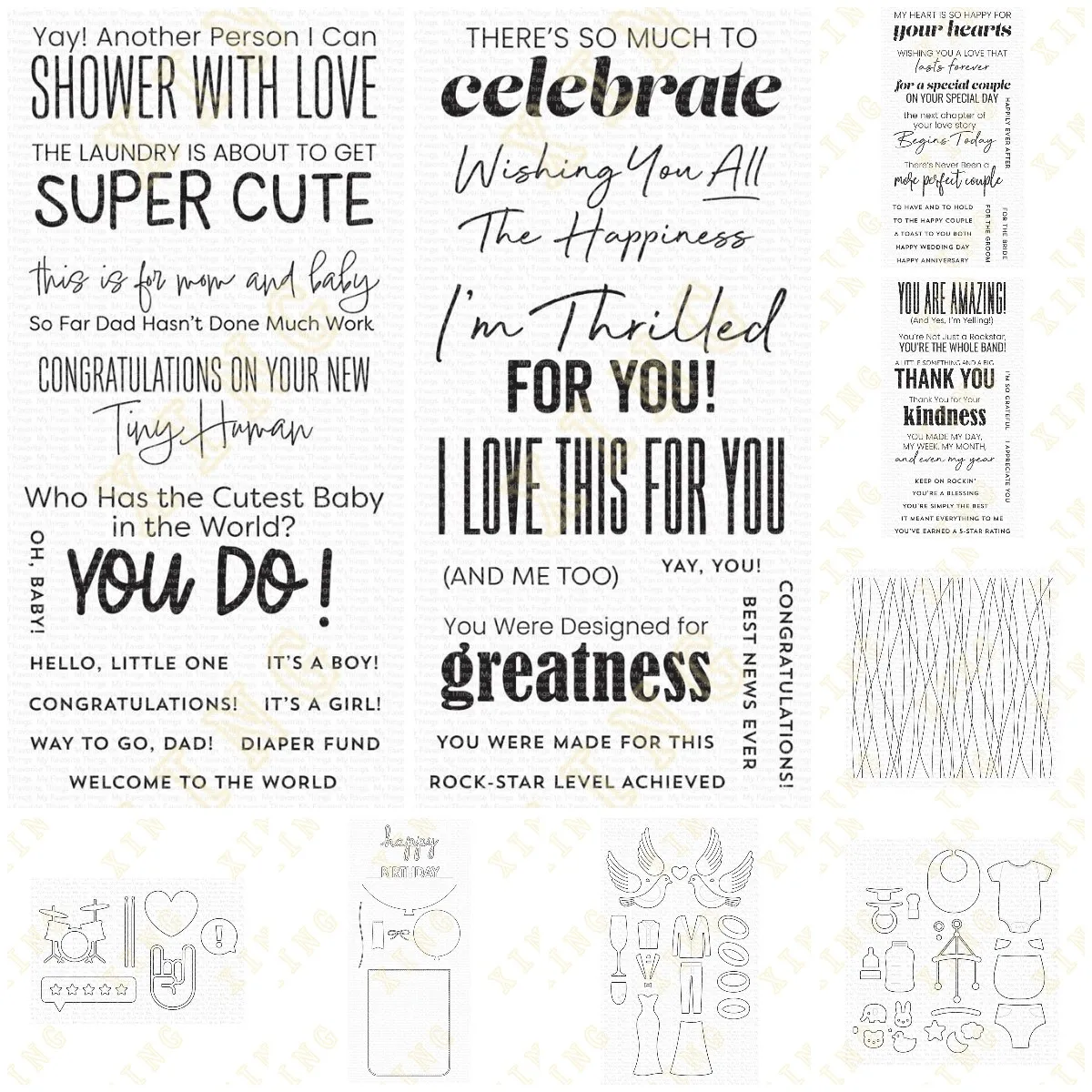 Фон с воздушными шарами и надписью Thank You, новые металлические штампы, прозрачные штампы, Оформление, тиснение, трафарет, шаблон