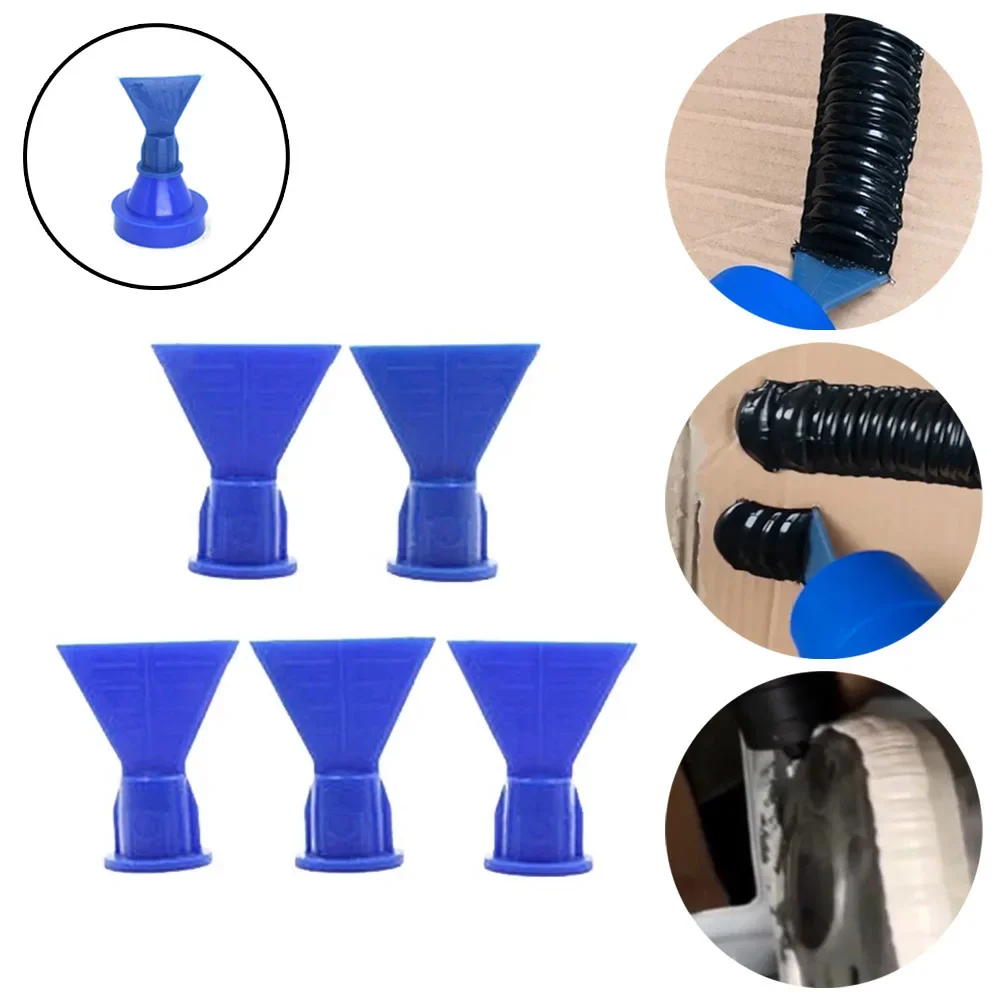 5 Pcs/Set Wave Shape Cone Nozzle Practical Caulking Nozzle Silicon Sealant Dispenser For Cartridge Caulking Spare Part