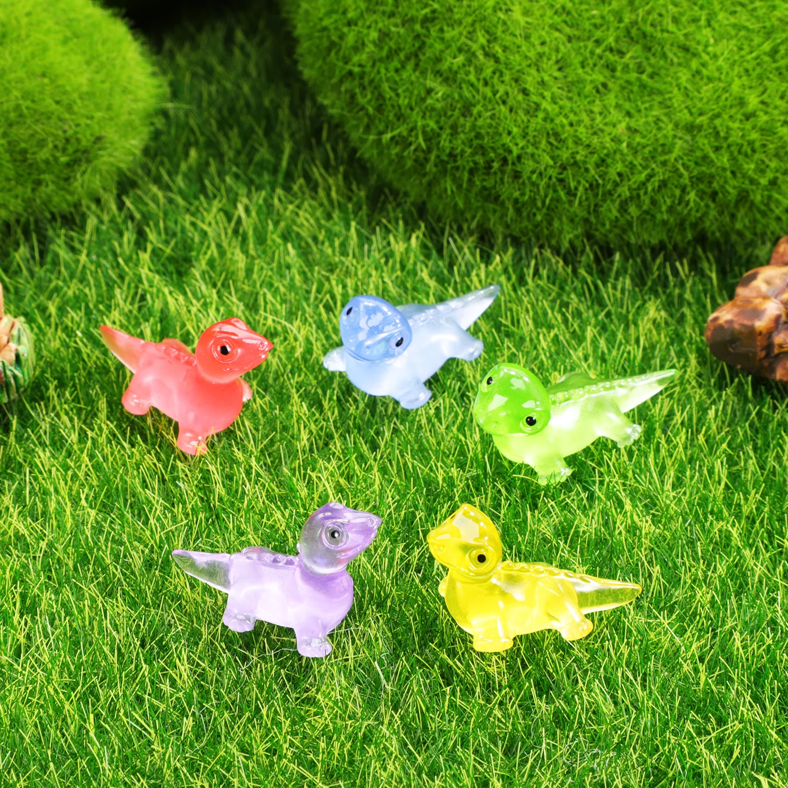 

100 Pcs Animal Glow-in-the-dark Lizard Figurine Desktop Luminous Mini Resin Animals Lizards