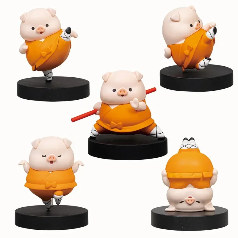 Gashapon Toys Kung Fu Boo Piggy Action Figure Pig Master Model Toys Collect Ornament Kids Birthday Gifts