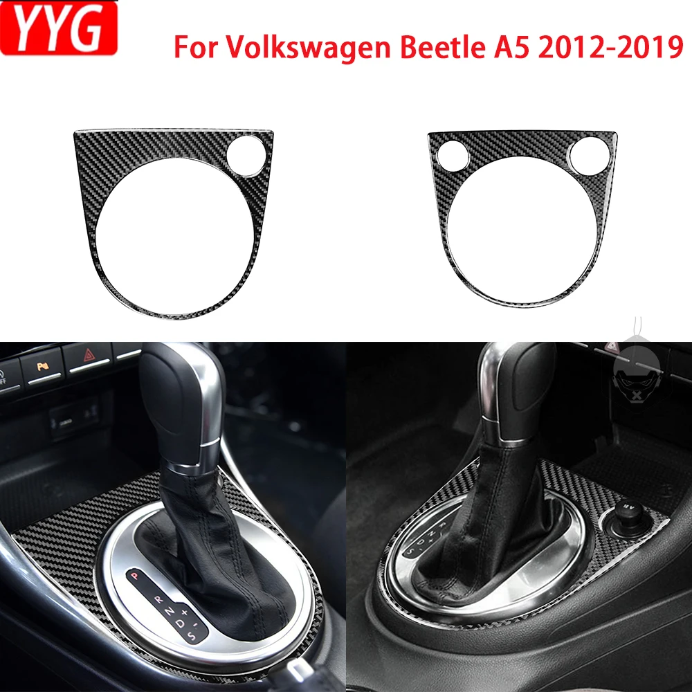 

For Volkswagen Beetle A5 2012-2019 Carbon Fiber Central Control Gear Shift Cover Car Interior Decoration Accessories Sticker