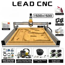 22% OFF Bulk Man 3D Black 1500x1500 Lead CNC Router Machine Full Kit with Maker Shield GRBL Control For 4 Axis CNC Wood Router