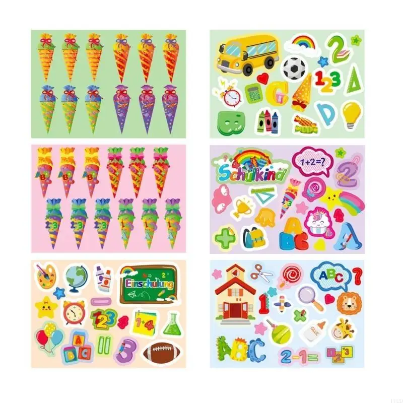 F62d 만화가 수하물 스케이트 보드 방수 데칼 스티커를위한 학교 스티커로 돌아갑니다.