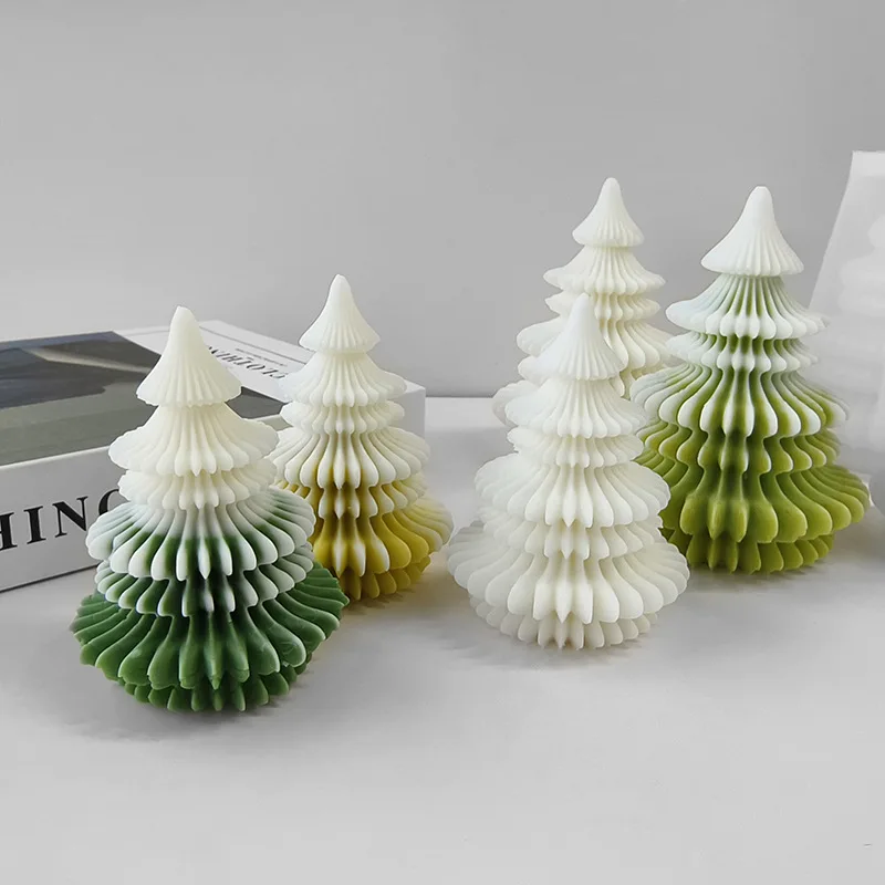 

Christmas Tree Scented Candle Silicone Mold DIY Christmas Tree Origami Cone Mould