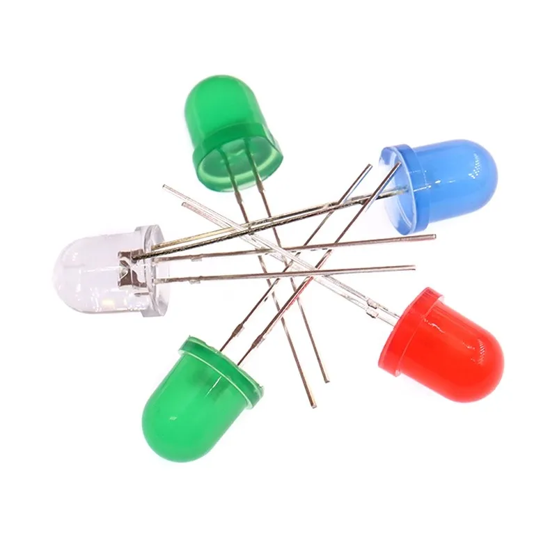 10 Stuks Led 8Mm Hoge Helderheid Ronde Kop Led Kraal F8 Wit Blauw Rood Groen Geel Direct Plug Led Indicatielampje