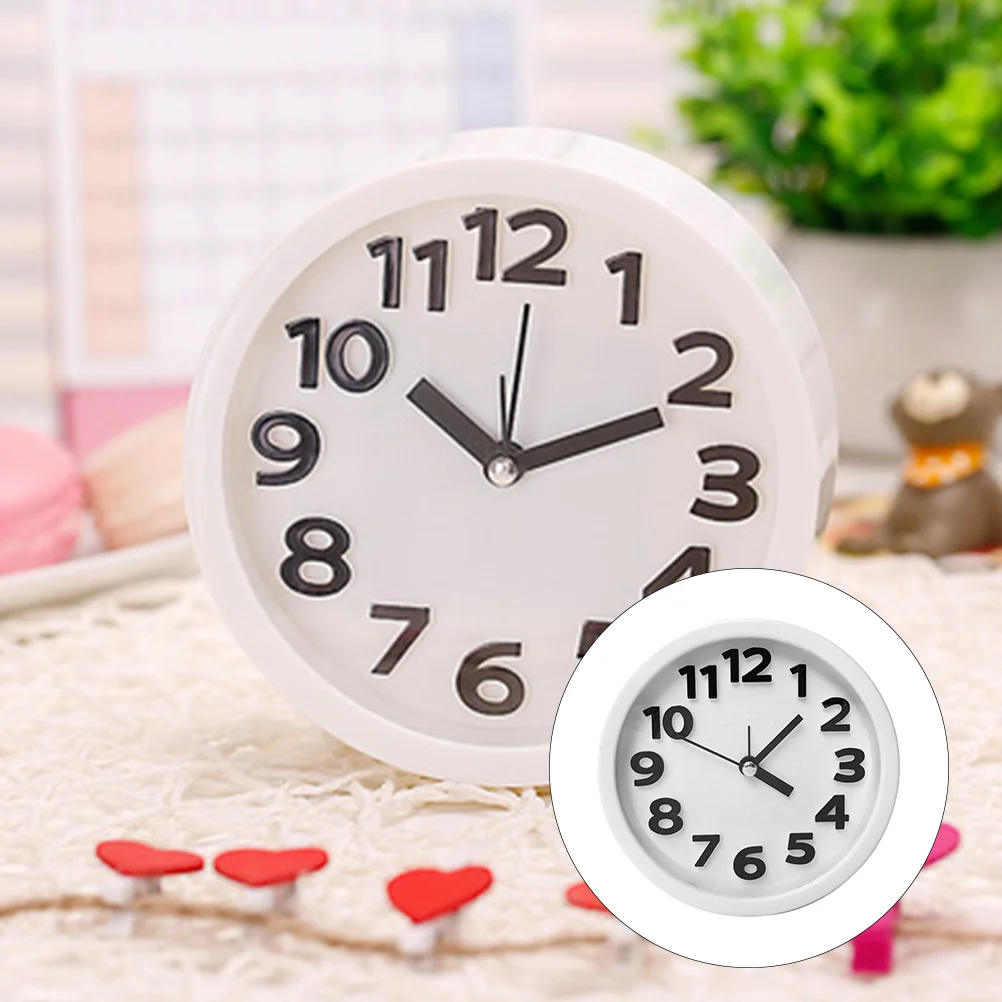 デジタル時計キャンディー色のアラームプラスチックミュート飾る 12 × 12 センチメートルデスクトップ白テーブルの横にミニベッドサイドの子供用