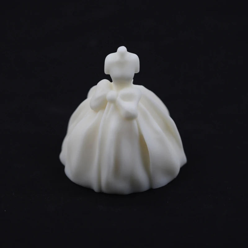 Y1UB 3D Wedding Dress Mold Bride Collections Silicone Molds for Chocolate Handmade Soap Wax Clay Epoxy Resin