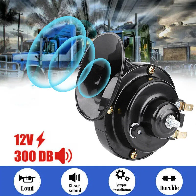 

1pc Waterproof Super Loud Car 300DB Dual Tone Snail Electric Air Horn Siren For Motorcycle Snail Car Horn 12V Motorcycle Horn