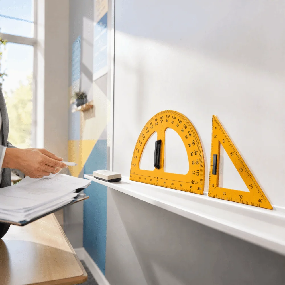 Large Triangular Ruler Teaching Triangle Ruler Multi-Size Practical Math Geometry Angle Protractor Multifunction Durable