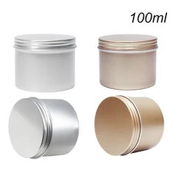 16Pcs 100ML Gold Silver Empty Candle Jars With Lid Round Aluminum Tin Cans Tea Gift Packaging Boxes Cream Cosmetic Container