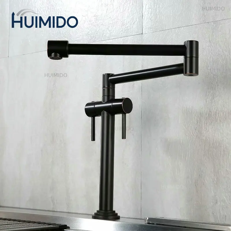 Kitchen Faucet Solid Brass Crane For Kitchen Deck Mounted Sink Mixer Foldable Nickel Brushed/Gold/Chrome/ORB/Black