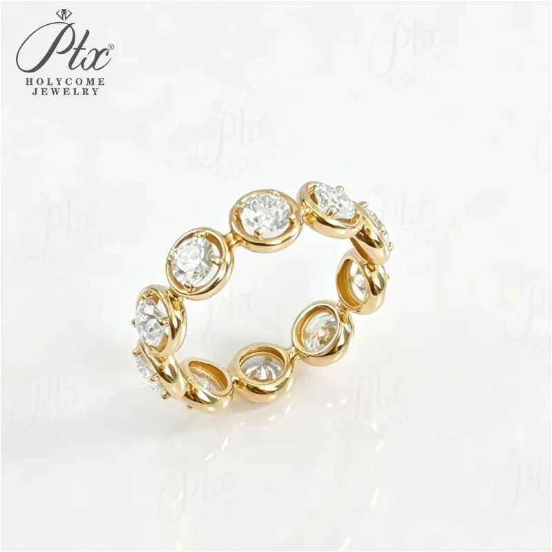Laborgezüchtete Diamantringe DEF VS Rundschliff 10K/14K/18K Gold Hochzeitsantrag für Frauen Versprechen Feiner Schmuck Charms Holycome Schmuck – Detail 1