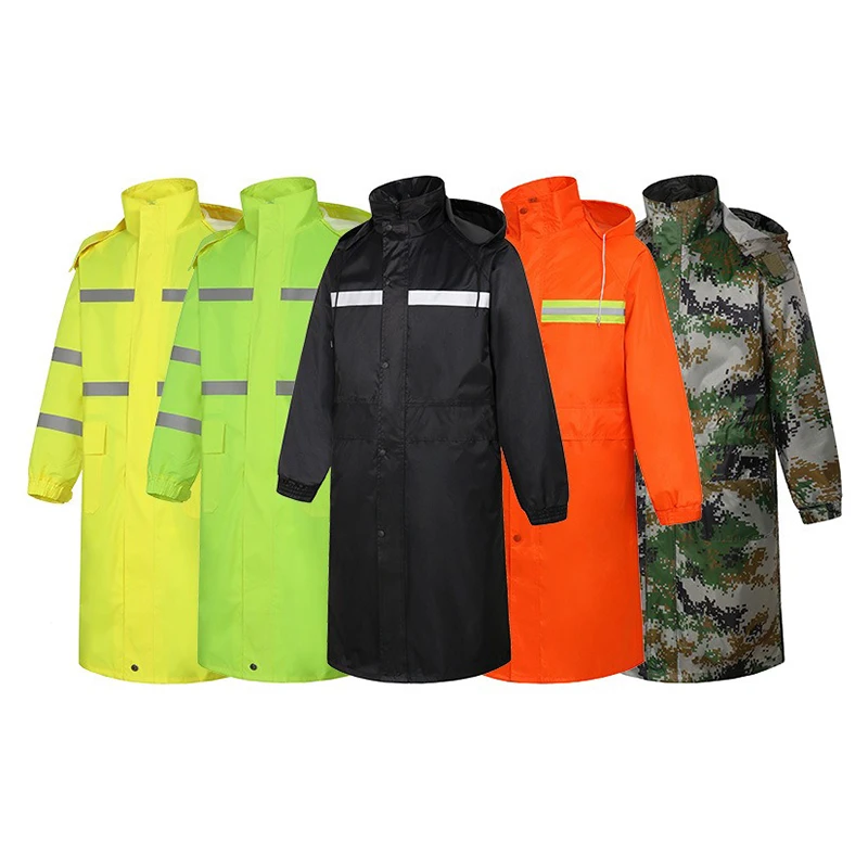 Adult Long One-piece Raincoat Camouflage Reflective Rain Coat Men's Women's Waterproof Poncho Rain Jacket Hiking Camp Rain Gear