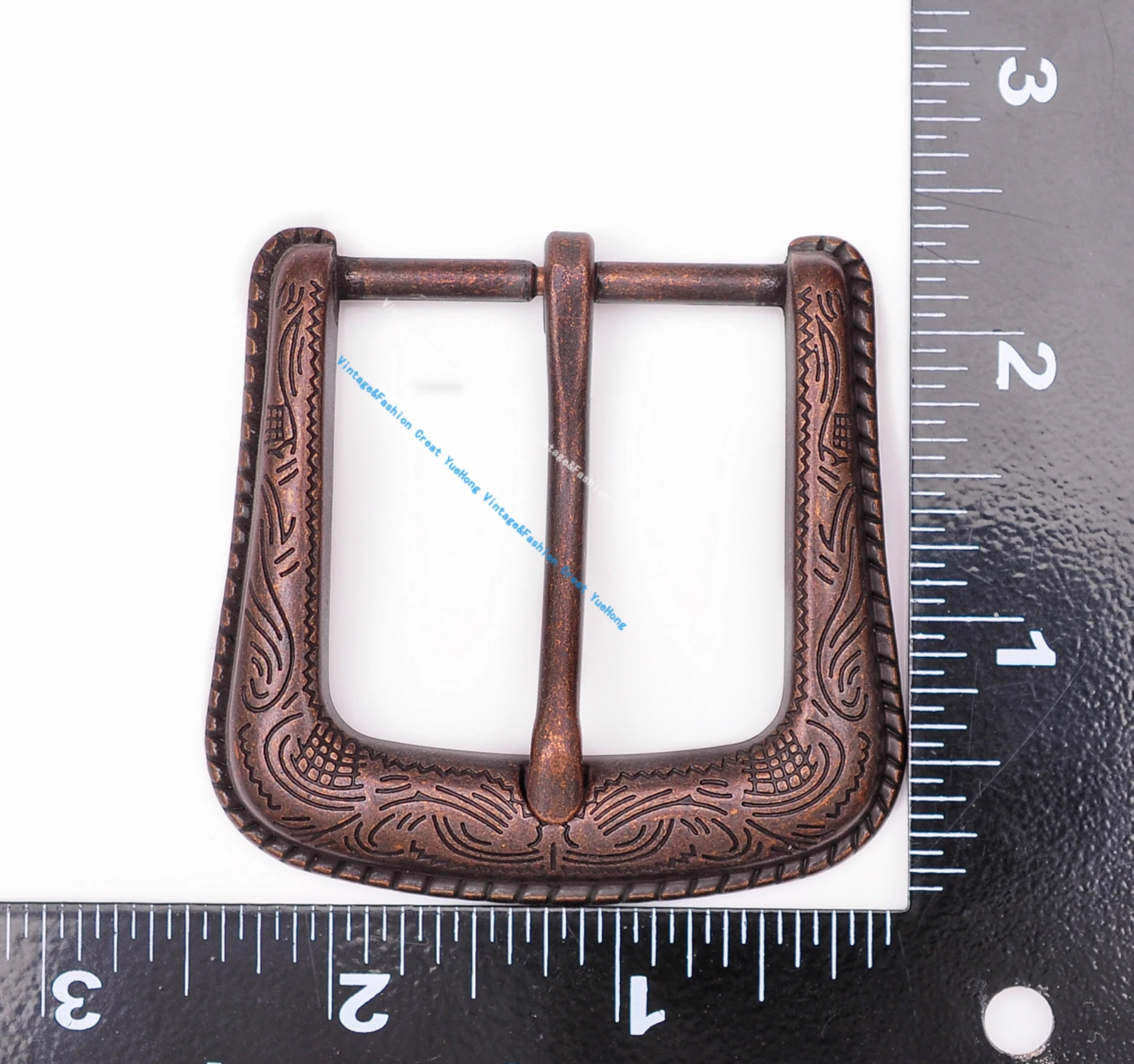 62*60MM (INNER 39 MM) Texas Flower Carved Antique Copper Western Cowboy Buckle fit Leather Belt 1-1/2\