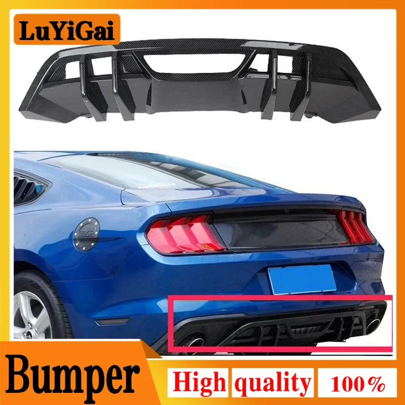 For Mustang 2018 2019 2020 Rear Diffuser Rear Bumper Carbon Fiber Style fit Ford Mustang Rear spoiler Car styling 2018-2023 