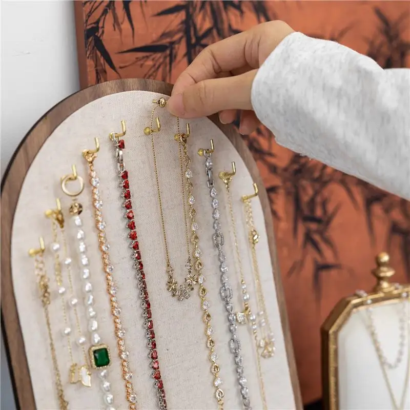 

Vintage Jewelry Hanging Rack, Multi-Hook Display Stand for Necklaces Bracelets, Live Stream & Market Stall Prop