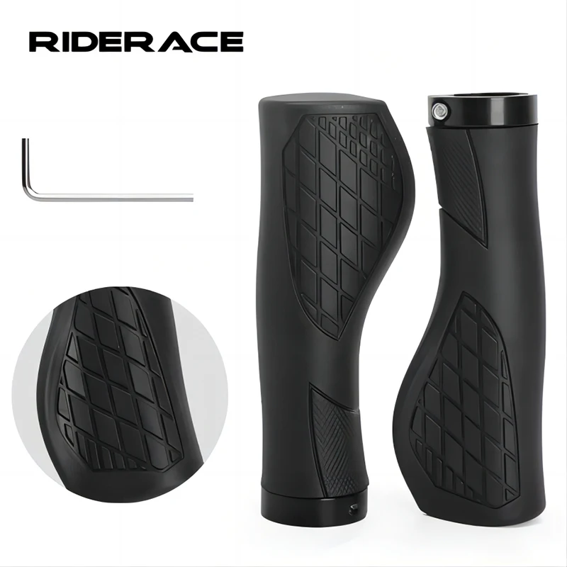 Soft Rubber Bicycle Handlebar Grip, MTB Cuffs, Non-slip Handle Cover, Lock On, Mountain Bike Handles, 22.2mm