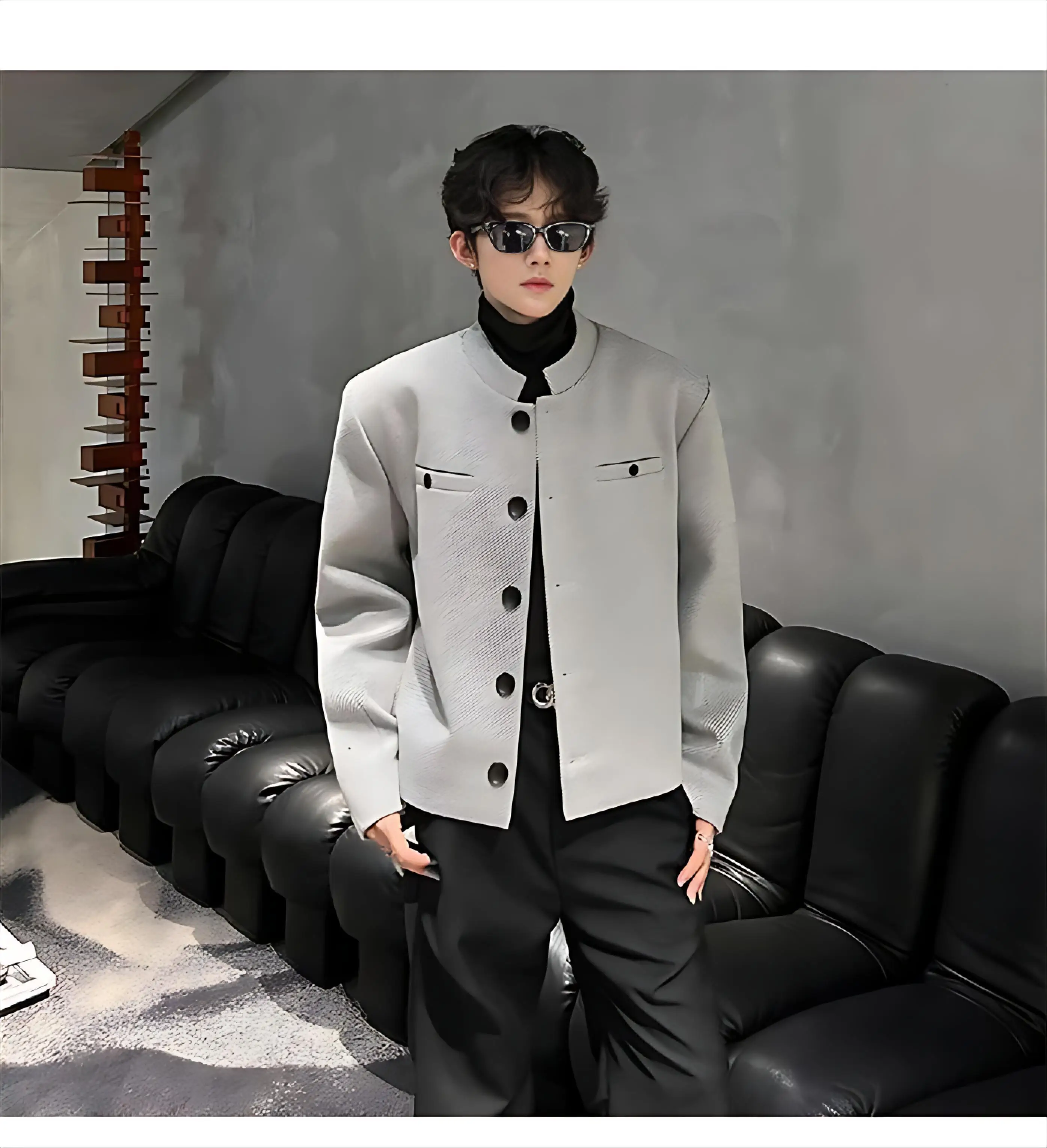 

Мужская куртка из шерстяной смеси для работы, в традиционном китайском стиле, с вышивкой драконов в восточном этническом стиле, из шелка.