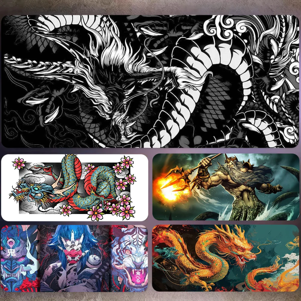 

Japanese Dragon Large Game Mousepad Large Mat Gaming Mousepad Compute Mouse Gamer Stitching Desk Mat XXL for PC Keyboard Mouse