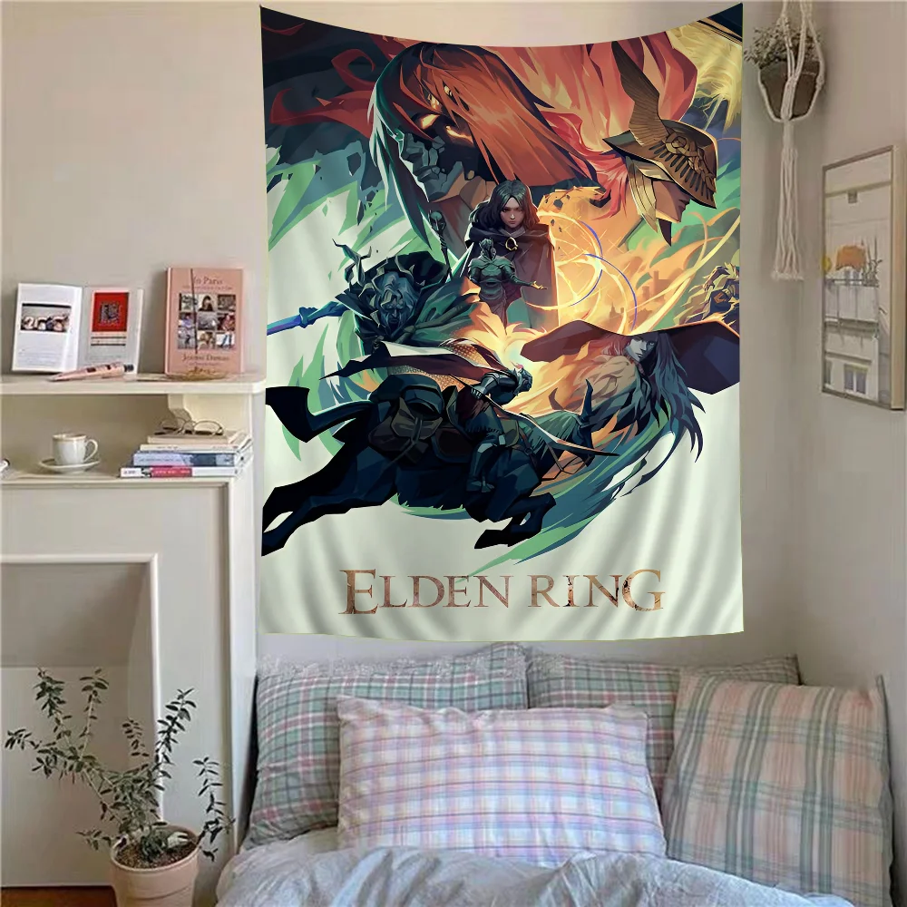 

Popular Game Elden-Ring Printed Large Wall Tapestry Cheap Hippie Wall Hanging Bohemian Wall Tapestries Mandala Home Decor