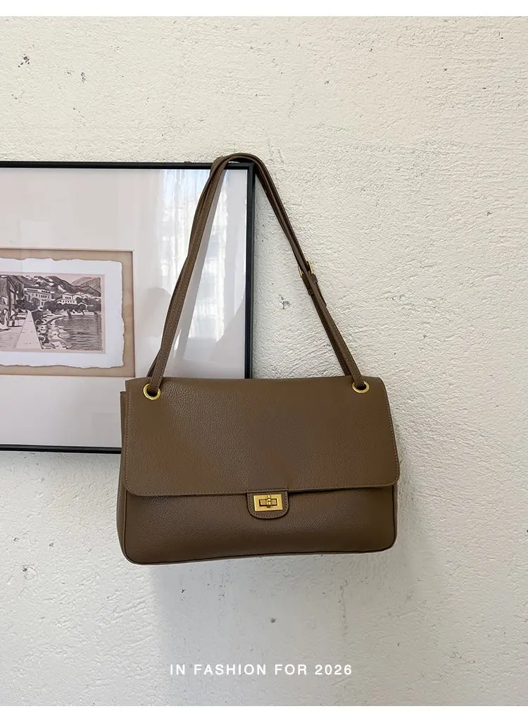 Bolso tipo cubo para mujer, diseño vertical de un solo asa, tapa abatible ancha, diseño sencillo y elegante, adecuado para adultos de 20 a 60 años.