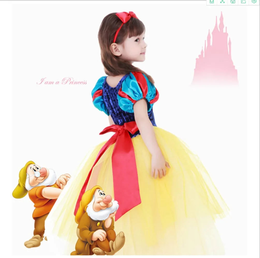 

Dress Outfit Adult Kids Girl Princess Dress Cartoon Princess Snow White Halloween Party Performance Costume Snow White Cosplay