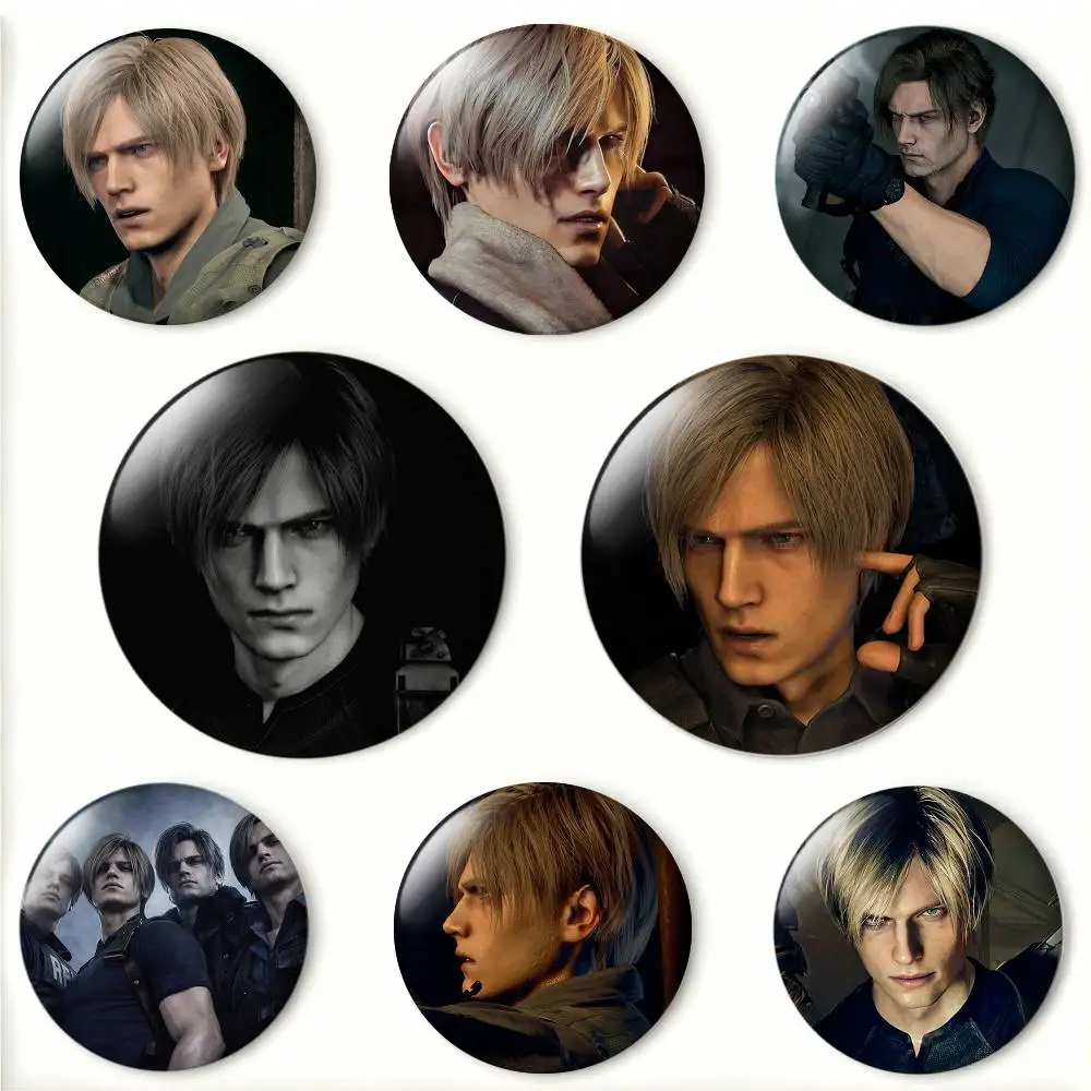 R-Resident E-Evil L-Leon Kennedys Laser Badge Creative Pins Brooch for Bag Clothes Hat Decor Gifts Fans Collect
