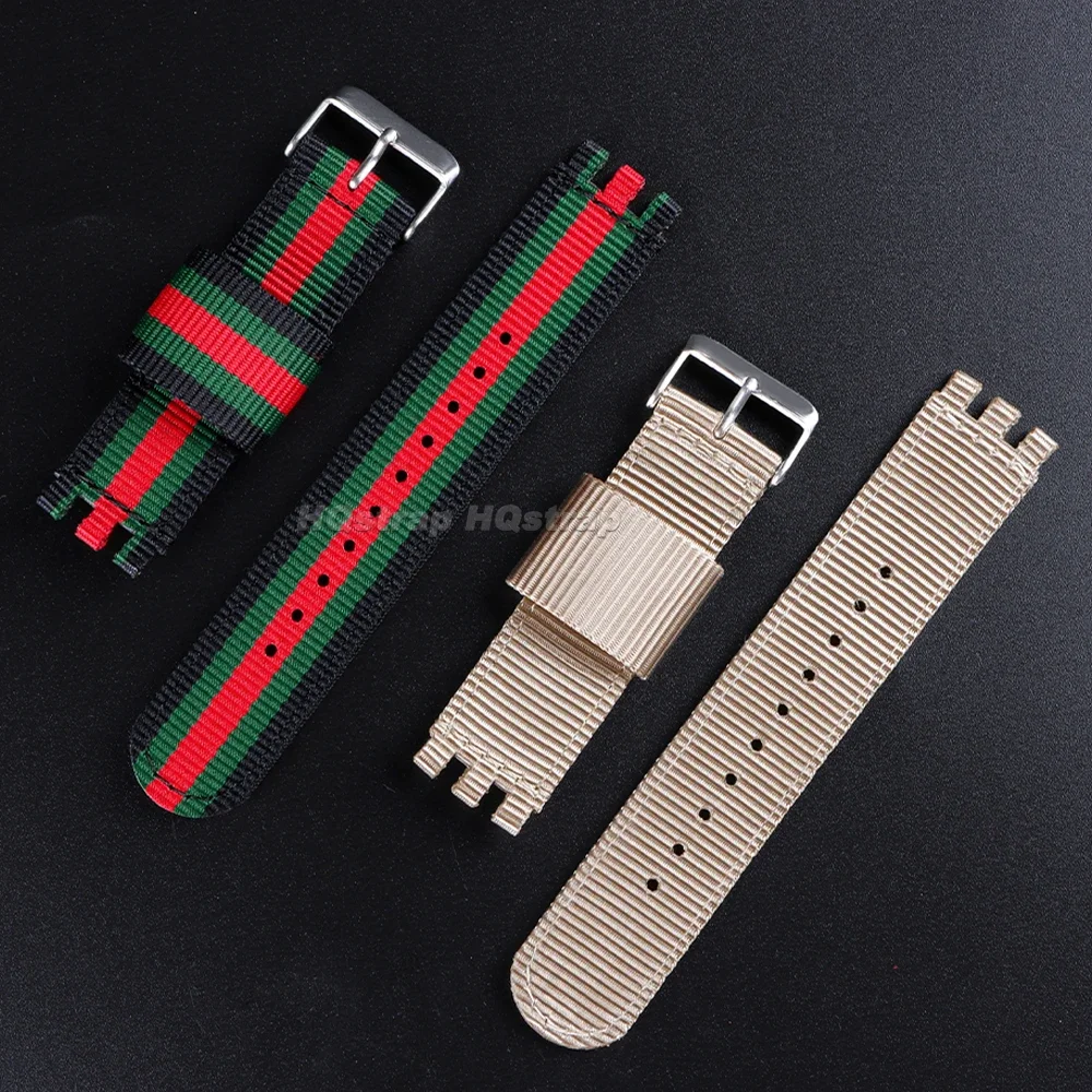 Nylon Strap for SWATCH Replacement Watch Band 17mm 19mm 20mm Canvas Universal Wristband for Men Women Sport Fabric Bracelet image 4