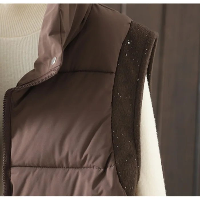 Gilet d'automne et d'hiver doublé de Fce pour femme, Jaet rembourré polyvalent, petite taille, vêtements d'extérieur