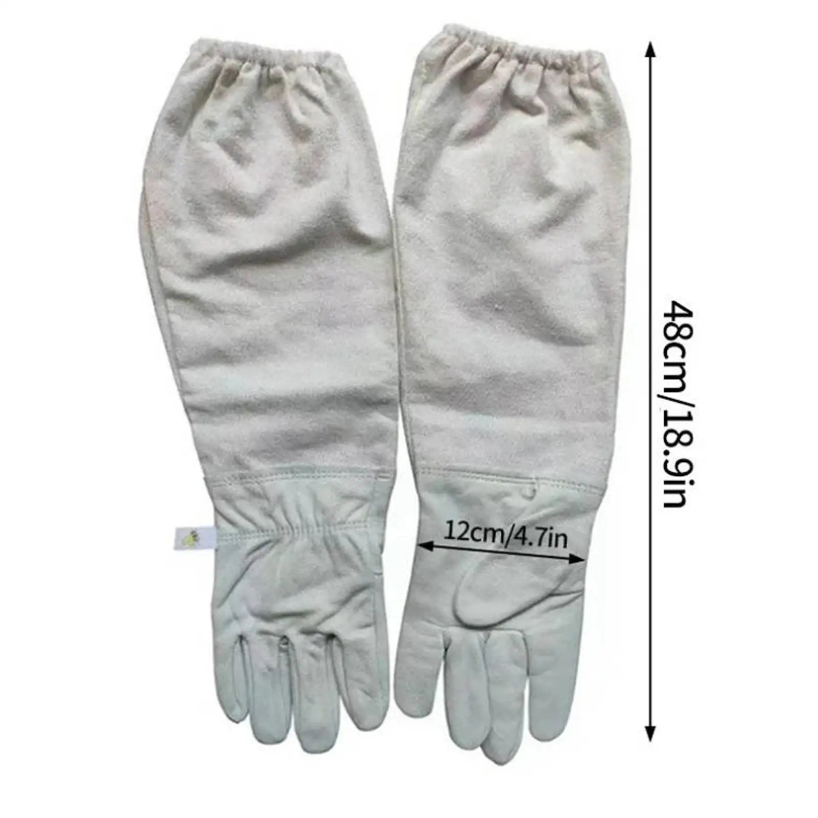 Beekeeping Gloves 1 Pair Professional Portable with Elastic Cuffs Men Women Apiculture Tools Canvas Beekeeper Anti Bee Gloves