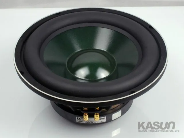 1 Piece Kasun KS-10456 10\'\' Subwoofer Speaker Massive Rubber Suspension Dark Green PP Cone 8ohm/250W Fs=32Hz Panel OD=260mm
