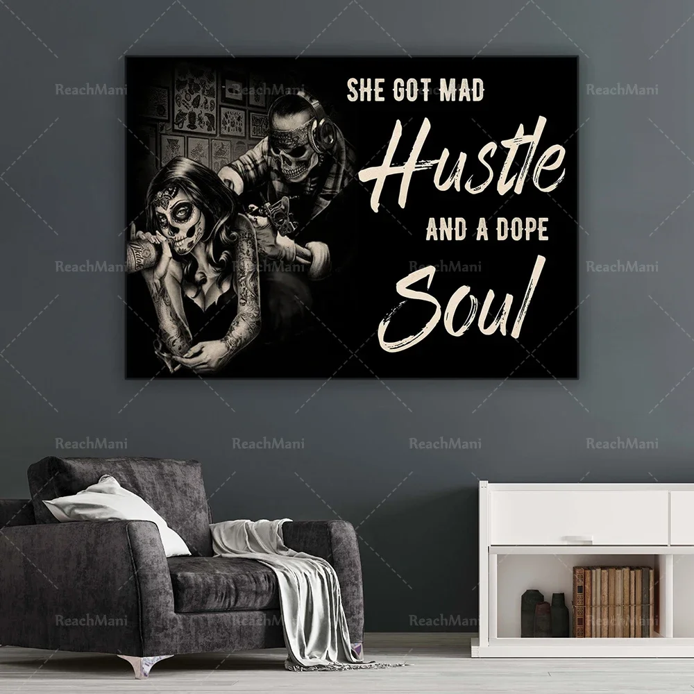 Tatouage السكر الجمجمة ملصق لقد حصلت على مهام وحبل الروح ملصق يوم الموتى المعيشة ديكور المنزل ملصق