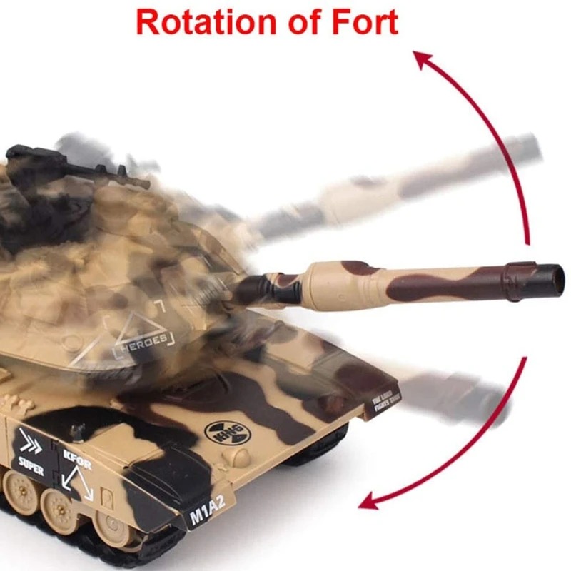 Juguetes de tanque RC de guerra militar 1:32, modelo inalámbrico todoterreno, lanzadores de rotación de 360 °, Mini tanque eléctrico, juguetes de simulación para niños