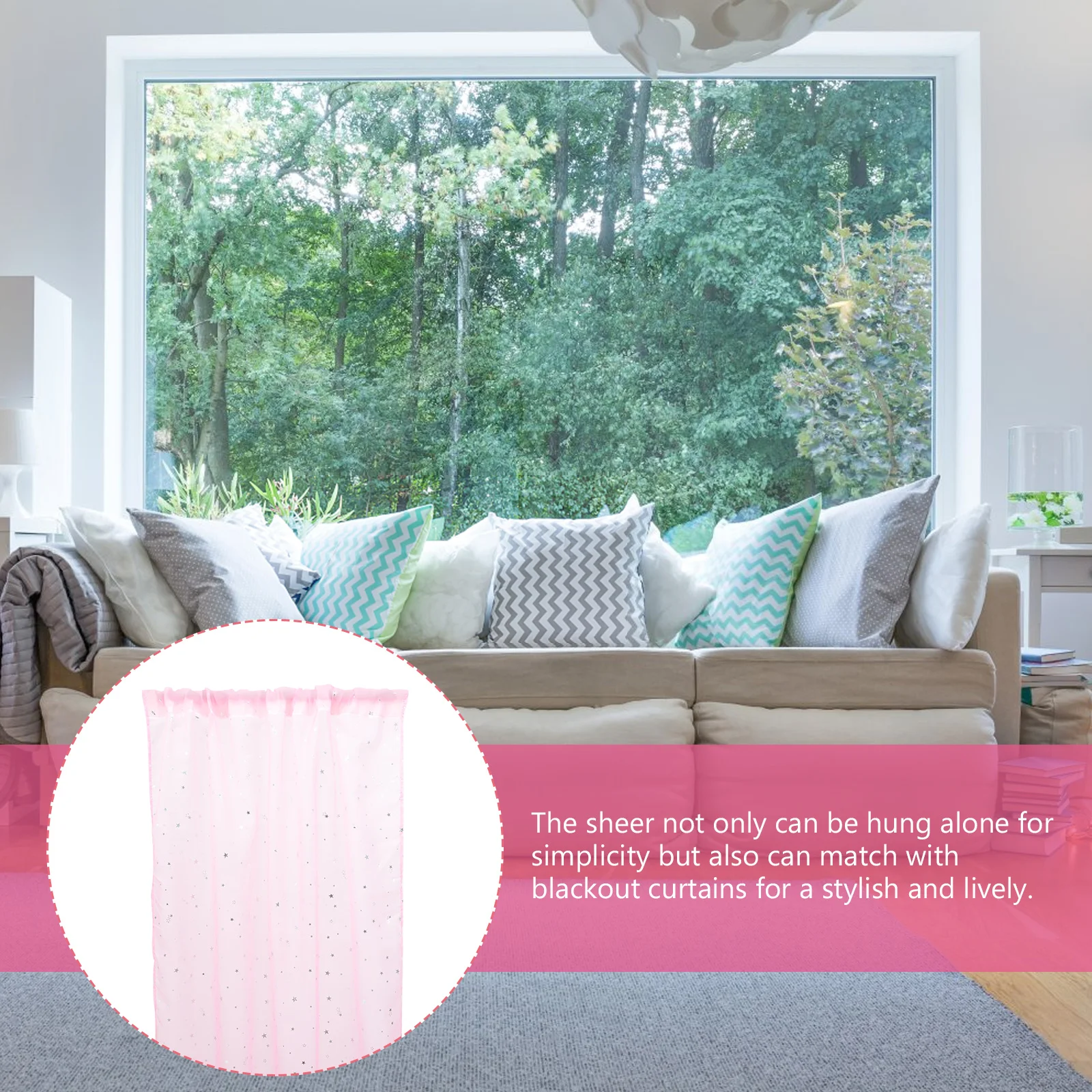 ستارة شفافة بنمط نجوم مزخرفة، شاش قابل للتنفس لغرفة النوم والمطبخ وغرفة المعيشة والحمام