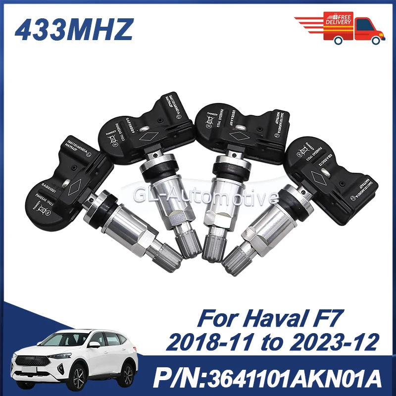 

Датчик давления в шинах TPMS 3641101AKN01A (4 шт.) для Haval F7 2018-2023, 433 МГц