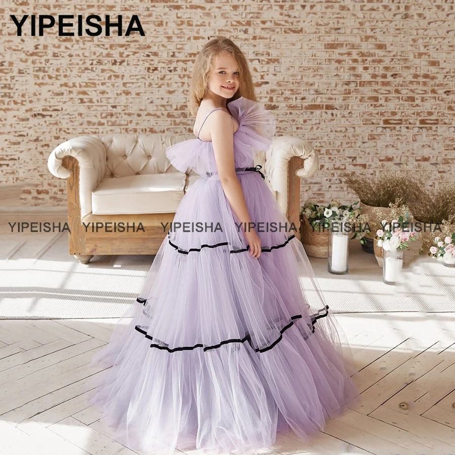 Yipeisha – robe princesse bouffante pour filles, robe à fleurs, blanc, rose, ivoire, première Communion, Mini robe de fête d'anniversaire pour enfants, 2021