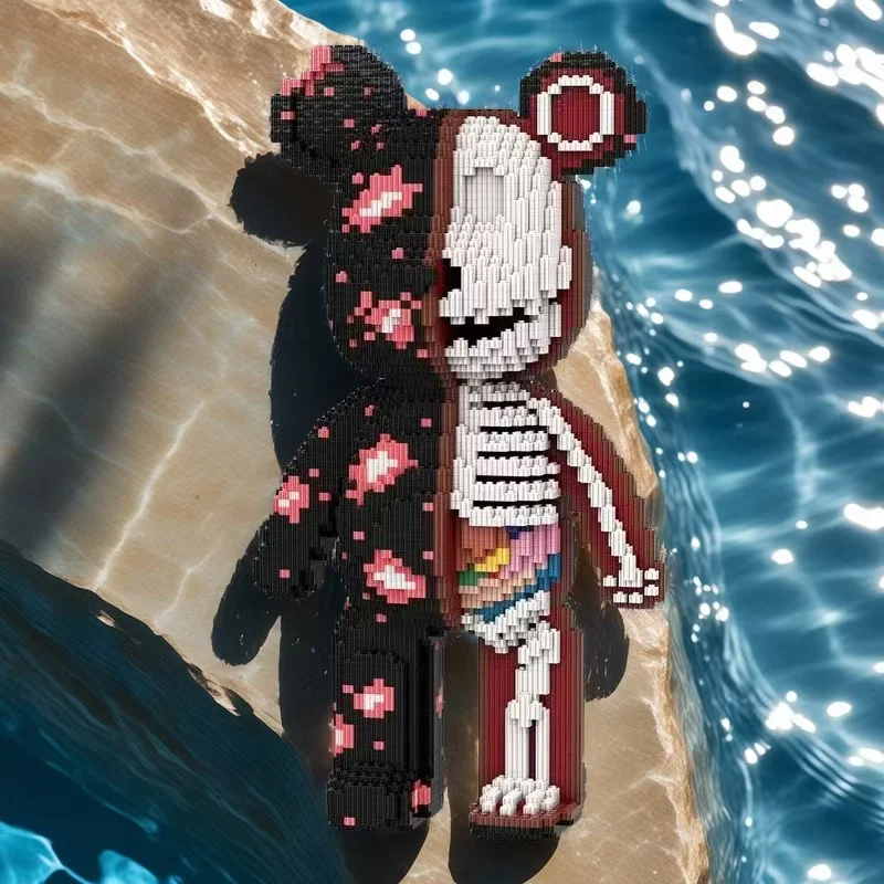 5648-Piece Skeleton Bear Building Block Toy Christmas Halloween Gift Game Stacking Block Toy Gear Locking Puzzle Toy Stacking Assembly New Year Gift