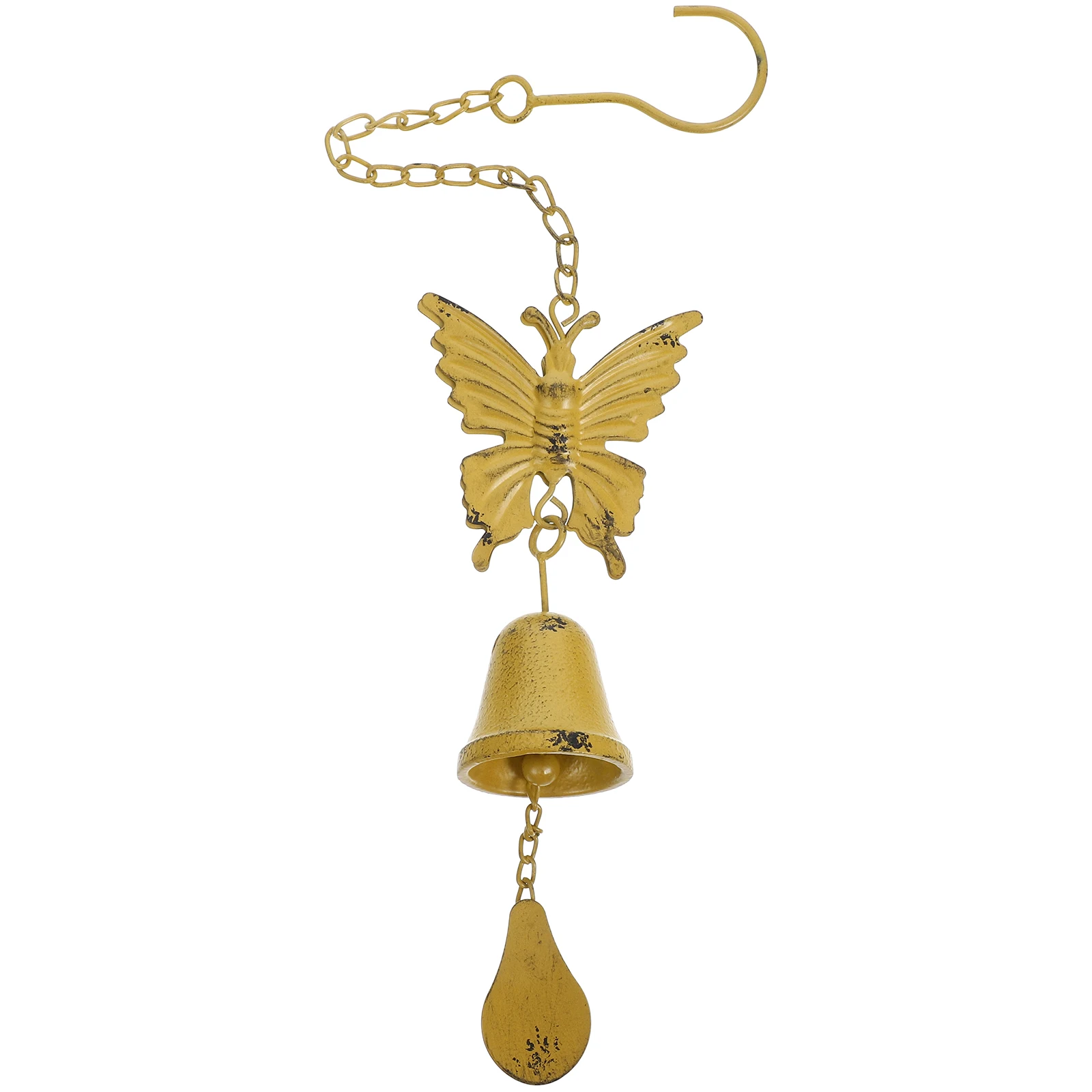 

Vintage Iron Wind Chime Retro Hanging Bell for Garden Durable Material Melodious Sound Small Outdoor Chimes Butterfly Decor